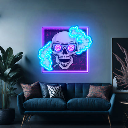 Smoking High Skull Led Neon Sign Light Custom Led Signs