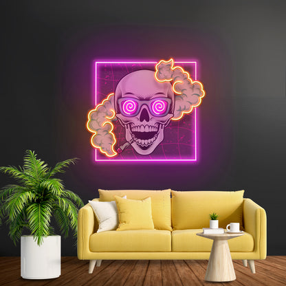 Smoking High Skull Led Neon Sign Light Custom Led Signs