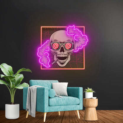 Smoking High Skull Led Neon Sign Light Custom Led Signs