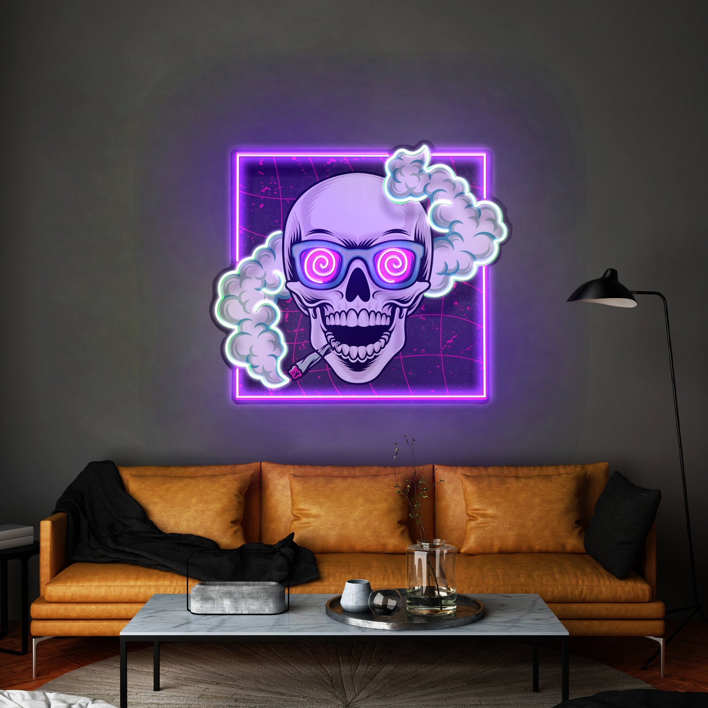 Smoking High Skull Led Neon Sign Light Custom Led Signs