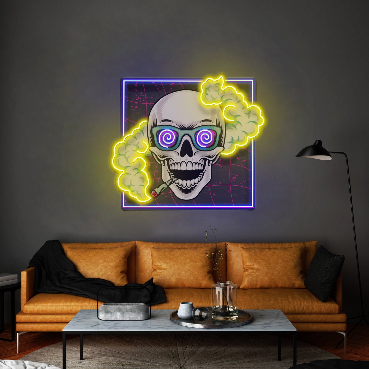 Smoking High Skull Led Neon Sign Light Custom Led Signs