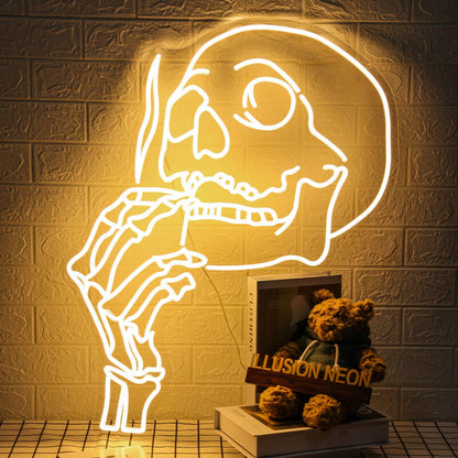 Smoking Skull Sign Neon Sign For Halloween And Edgy Themes | Shineneon