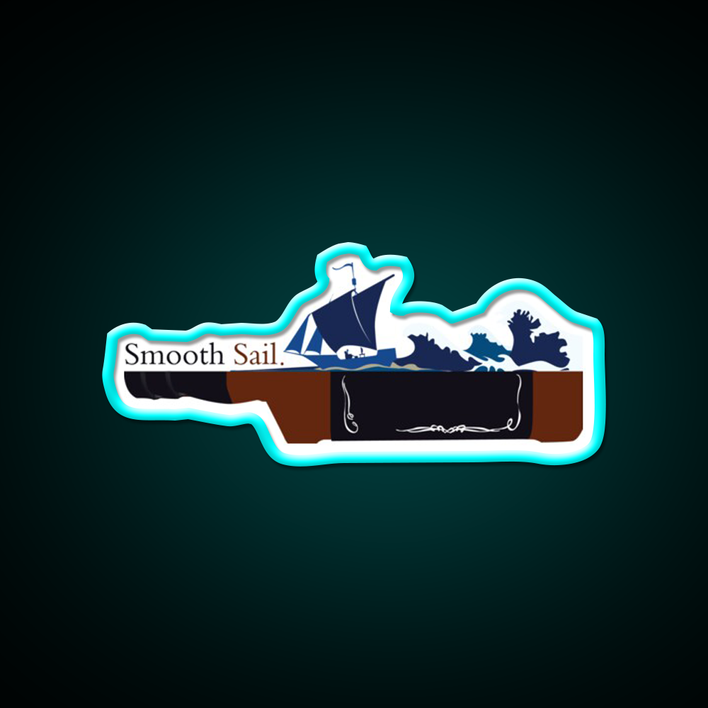 Smooth Sail Whiskey Beer Bar Decor Led Neon Sign Rgb Color - Size and dimension reference