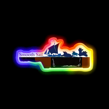 Smooth Sail Whiskey Beer Bar Decor Led Neon Sign Rgb Color - LED neon sign close-up detail
