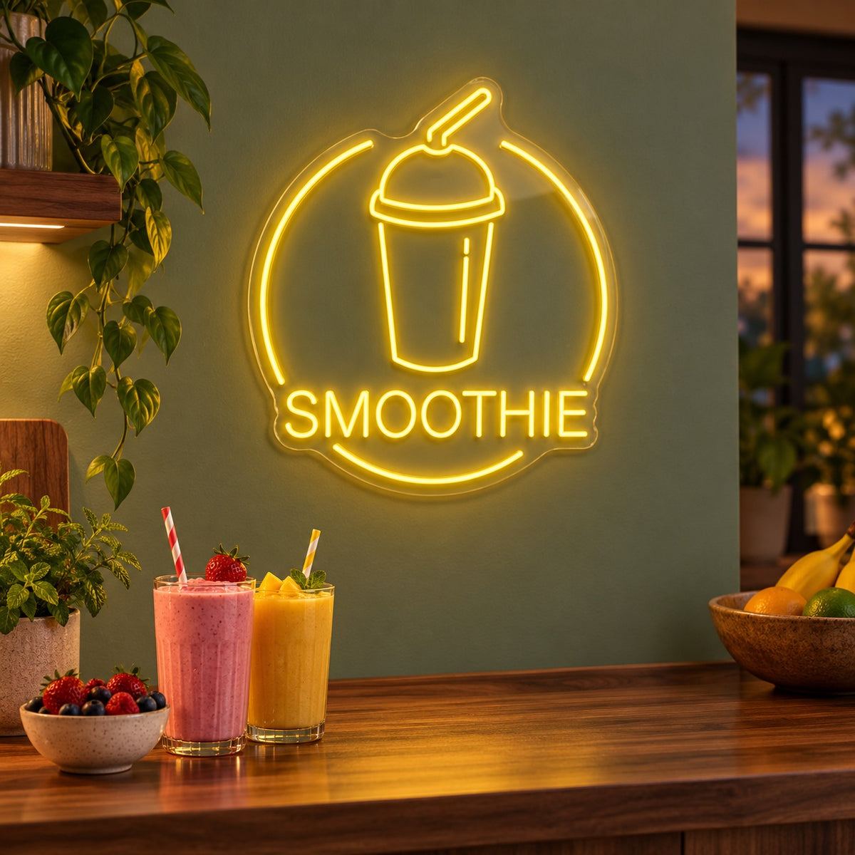 Smoothie Cup LED Neon Sign - advertising view