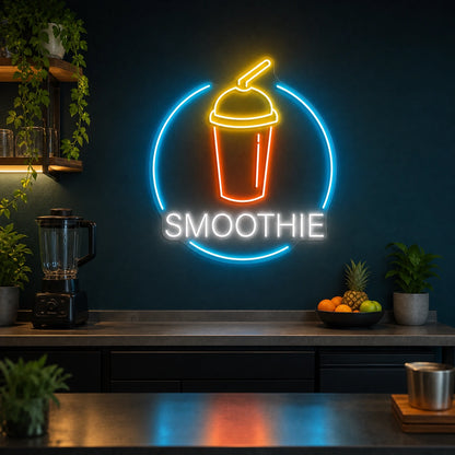 Smoothie LED Neon Sign Garage Man Cave Neon Sign real lifestyle scene