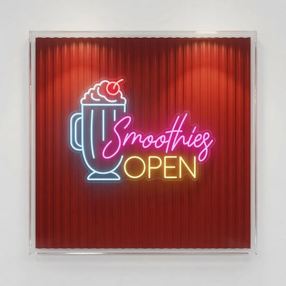 Smoothies Open Wall Decor LED Neon Sign - 01 Original Product Image