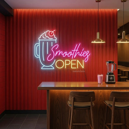 Smoothies Open Wall Decor LED Neon Sign - 02 High-Converting Product Image