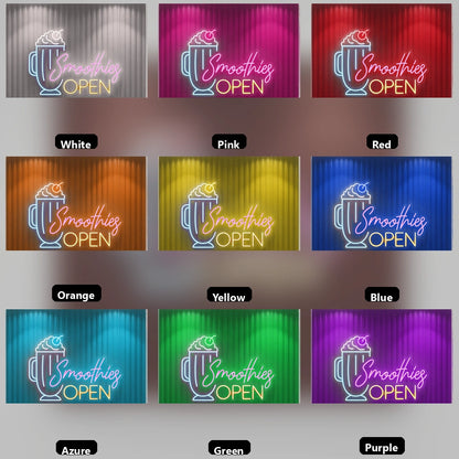 Smoothies Open Wall Decor LED Neon Sign - 05 Color Grid