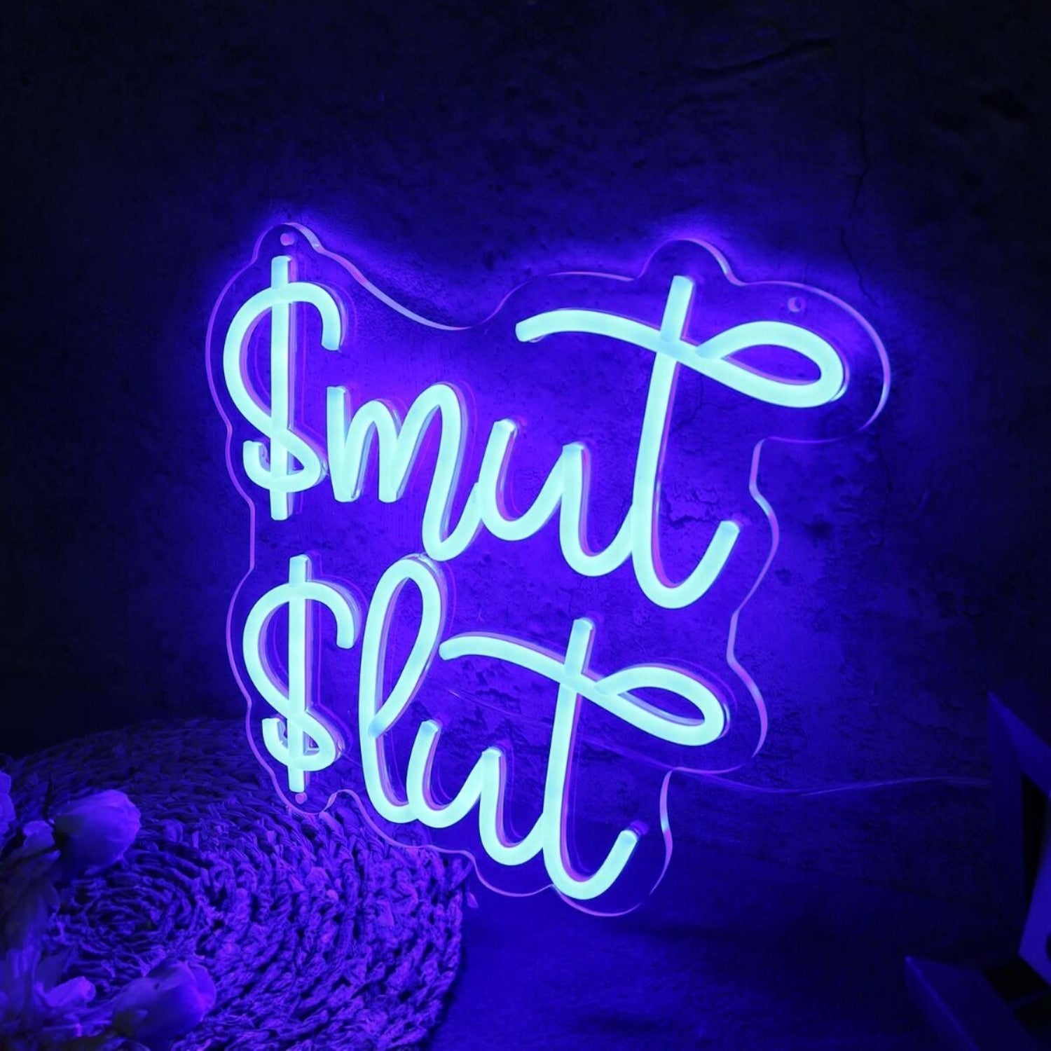 Smut Slut Blue Led Neon Sign - Shineneon