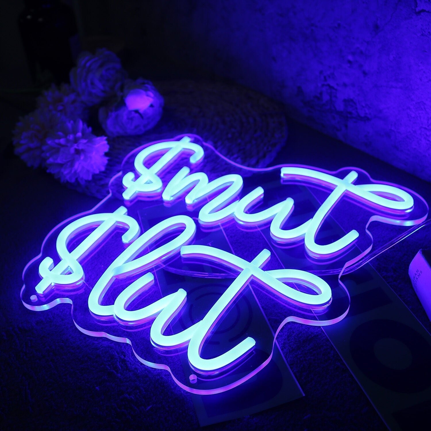 Smut Slut Blue Led Neon Sign - Shineneon