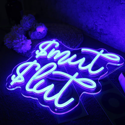 Smut Slut Blue Led Neon Sign - Shineneon