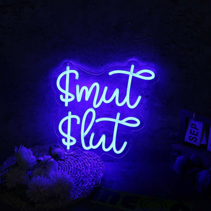 Smut Slut Blue Led Neon Sign - Shineneon