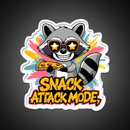 Snack Attack Mode Raccoon Snack Food Led Neon Sign Rgb Color - Shineneon