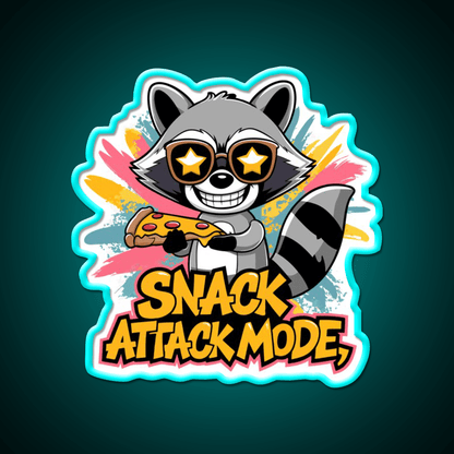 Snack Attack Mode Raccoon Snack Food Led Neon Sign Rgb Color - Shineneon