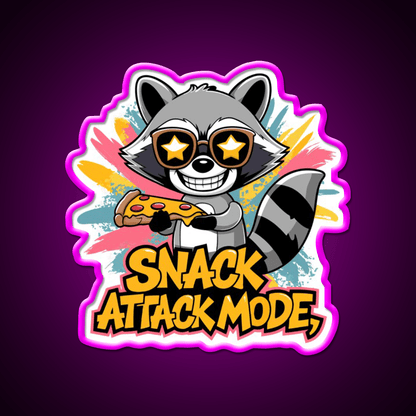 Snack Attack Mode Raccoon Snack Food Led Neon Sign Rgb Color - Shineneon