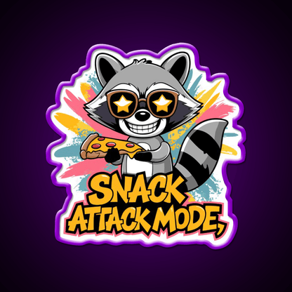 Snack Attack Mode Raccoon Snack Food Led Neon Sign Rgb Color - Shineneon