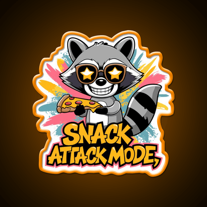 Snack Attack Mode Raccoon Snack Food Led Neon Sign Rgb Color - Shineneon