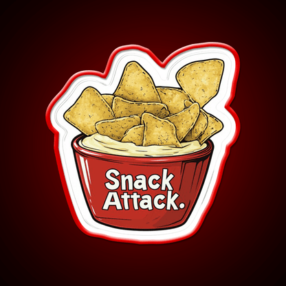 Snack Attack Potato Chip And Dip Bowl Snack Food Led Neon Sign Rgb Color - Shineneon