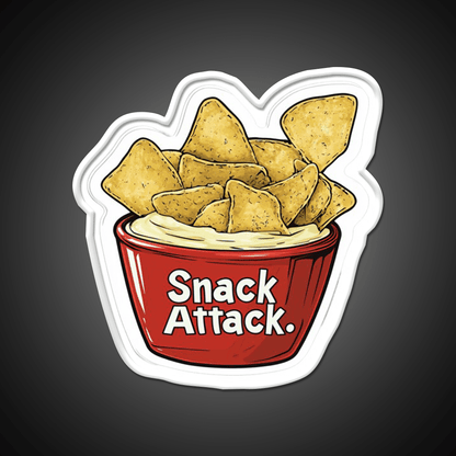 Snack Attack Potato Chip And Dip Bowl Snack Food Led Neon Sign Rgb Color - Shineneon