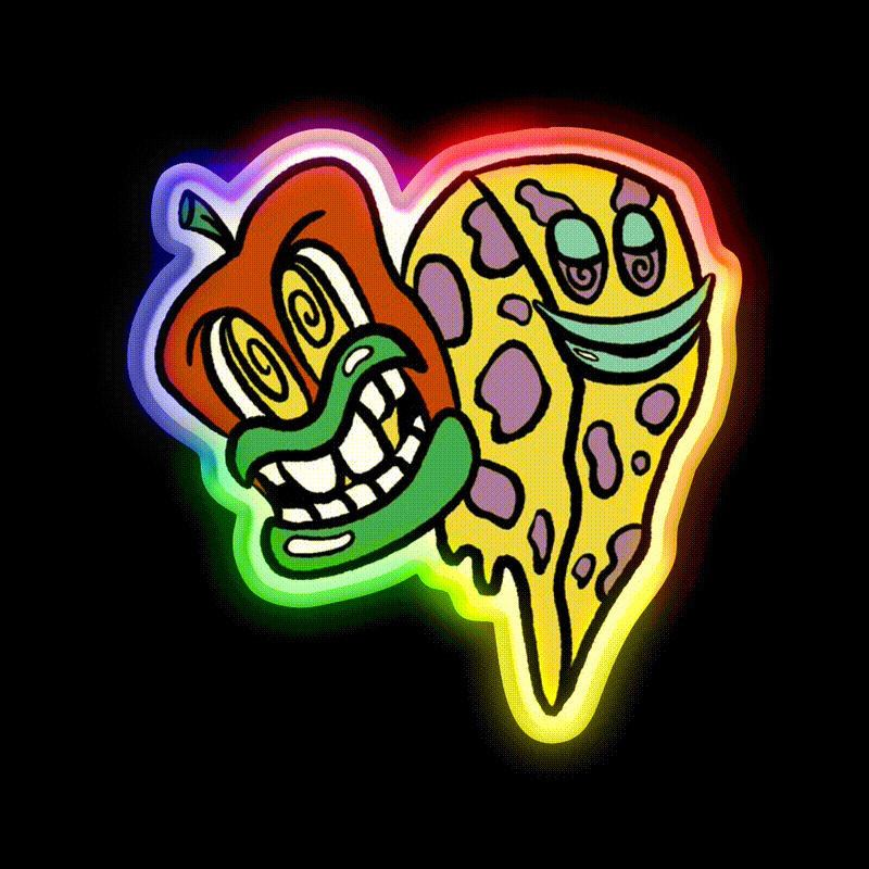 Snack Attack Snack Food Led Neon Sign For Food Counter Rgb Color - LED neon sign close-up detail