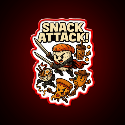 Snack Attack Snack Food Led Neon Sign For Snack Room Rgb Color - Shineneon