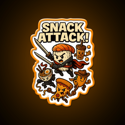 Snack Attack Snack Food Led Neon Sign For Snack Room Rgb Color - Shineneon