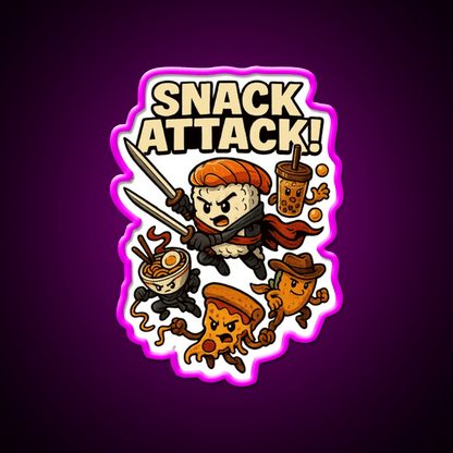 Snack Attack Snack Food Led Neon Sign For Snack Room Rgb Color - Shineneon