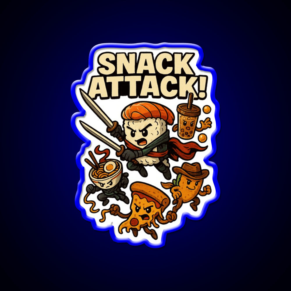 Snack Attack Snack Food Led Neon Sign For Snack Room Rgb Color - Shineneon