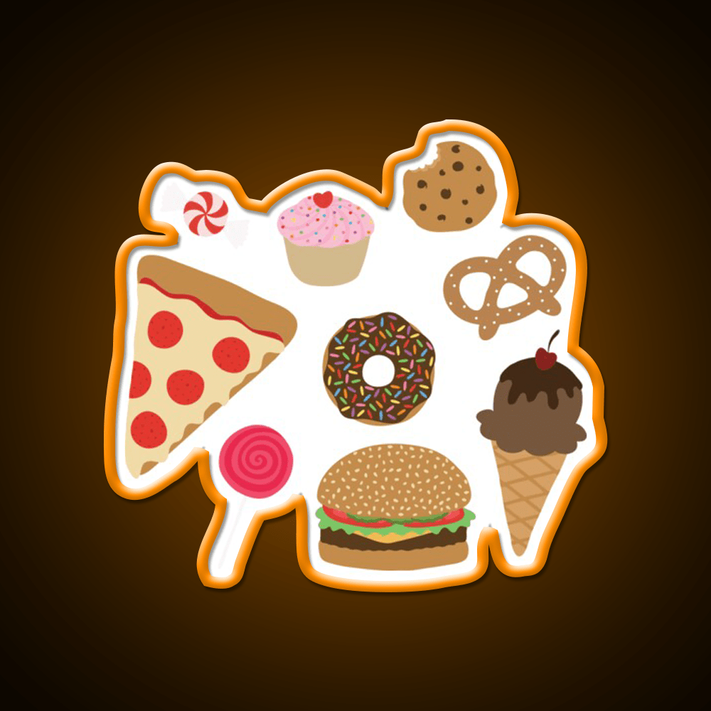 Snack Attack Snack Food Led Neon Sign For Vending Area Rgb Color - Shineneon