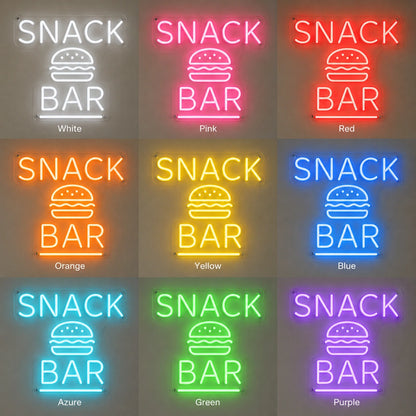 Snack Bar Burger Neon Sign LED Neon Sign color grid