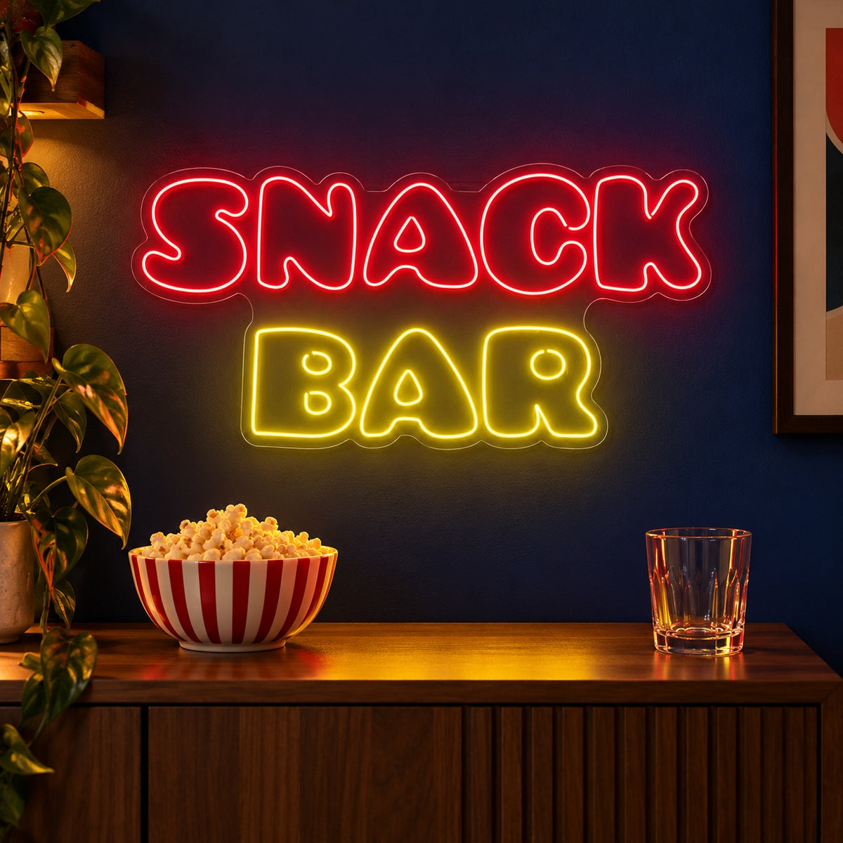 Snack Bar LED Neon Sign - advertising view