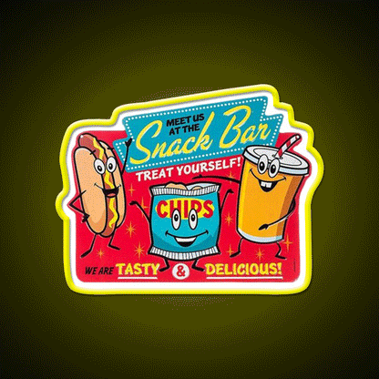 Snack Bar Snack Food Led Neon Sign Rgb Color - Custom LED neon sign front view