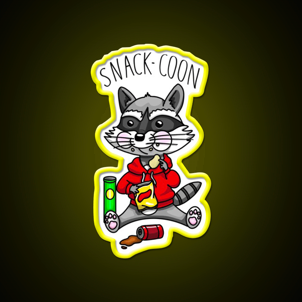Snack Coon Snack Food Led Neon Sign Rgb Color - Custom LED neon sign front view