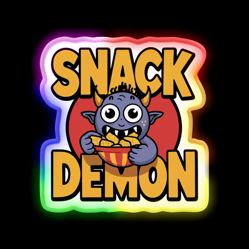 Snack Demon Snack Food Led Neon Sign Rgb Color - LED neon sign close-up detail