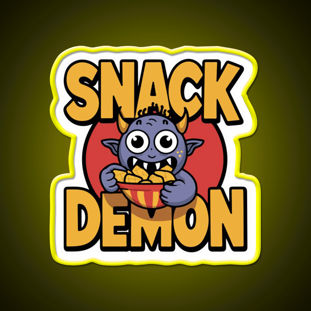 Snack Demon Snack Food Led Neon Sign Rgb Color - Custom LED neon sign front view