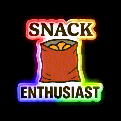 Snack Enthusiast Food Lover Potato Chips Snack Food Led Neon Sign Rgb Color - LED neon sign close-up detail