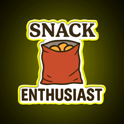 Snack Enthusiast Food Lover Potato Chips Snack Food Led Neon Sign Rgb Color - Custom LED neon sign front view