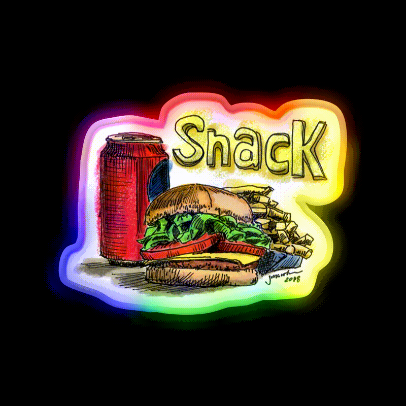 Snack Food Led Neon Sign For Snack Room Rgb Color - LED neon sign close-up detail