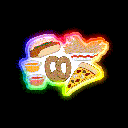 Snack Food Snack Food Led Neon Sign Rgb Color - LED neon sign close-up detail