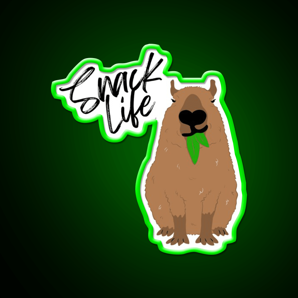 Snack Life Capybara Snack Food Led Neon Sign Rgb Color - Shineneon
