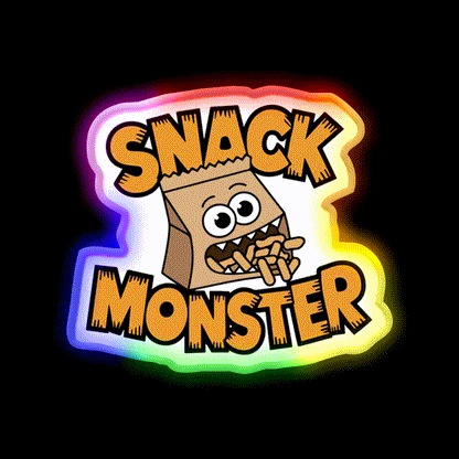 Snack Monster Snack Food Led Neon Sign Rgb Color - LED neon sign close-up detail
