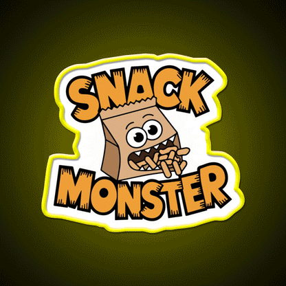 Snack Monster Snack Food Led Neon Sign Rgb Color - Custom LED neon sign front view