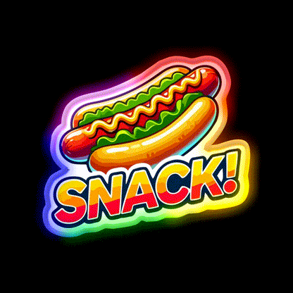 Snack Time Hotdog Snack Food Led Neon Sign Rgb Color - LED neon sign close-up detail