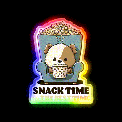 Snack Time Is The Best Time Snack Food Led Neon Sign Rgb Color - LED neon sign close-up detail