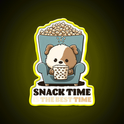 Snack Time Is The Best Time Snack Food Led Neon Sign Rgb Color - Custom LED neon sign front view