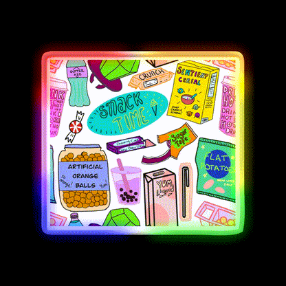 Snack Time Snack Food Led Neon Sign For Snack Room Rgb Color - LED neon sign close-up detail