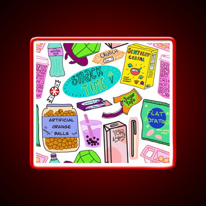 Snack Time Snack Food Led Neon Sign For Snack Room Rgb Color - Shineneon