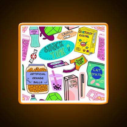 Snack Time Snack Food Led Neon Sign For Snack Room Rgb Color - Shineneon