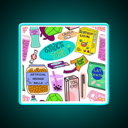 Snack Time Snack Food Led Neon Sign For Snack Room Rgb Color - Shineneon